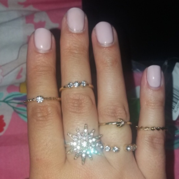 NEW 6 Piece Gold Star Boho Trendy Midi Ring Set - Picture 2 of 2